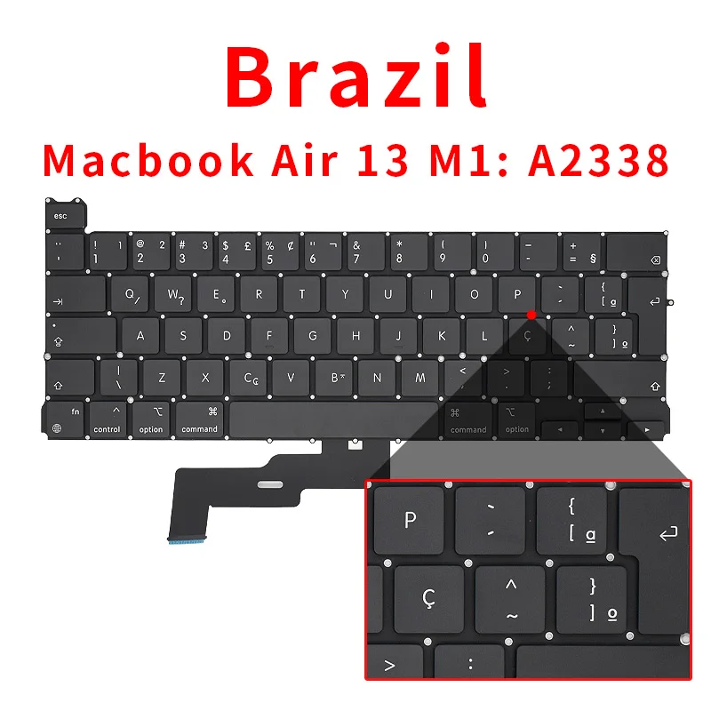 Клавиатура для ноутбука Macbook Air 13 &quotM1 A2338 US UK русский немецкий французский