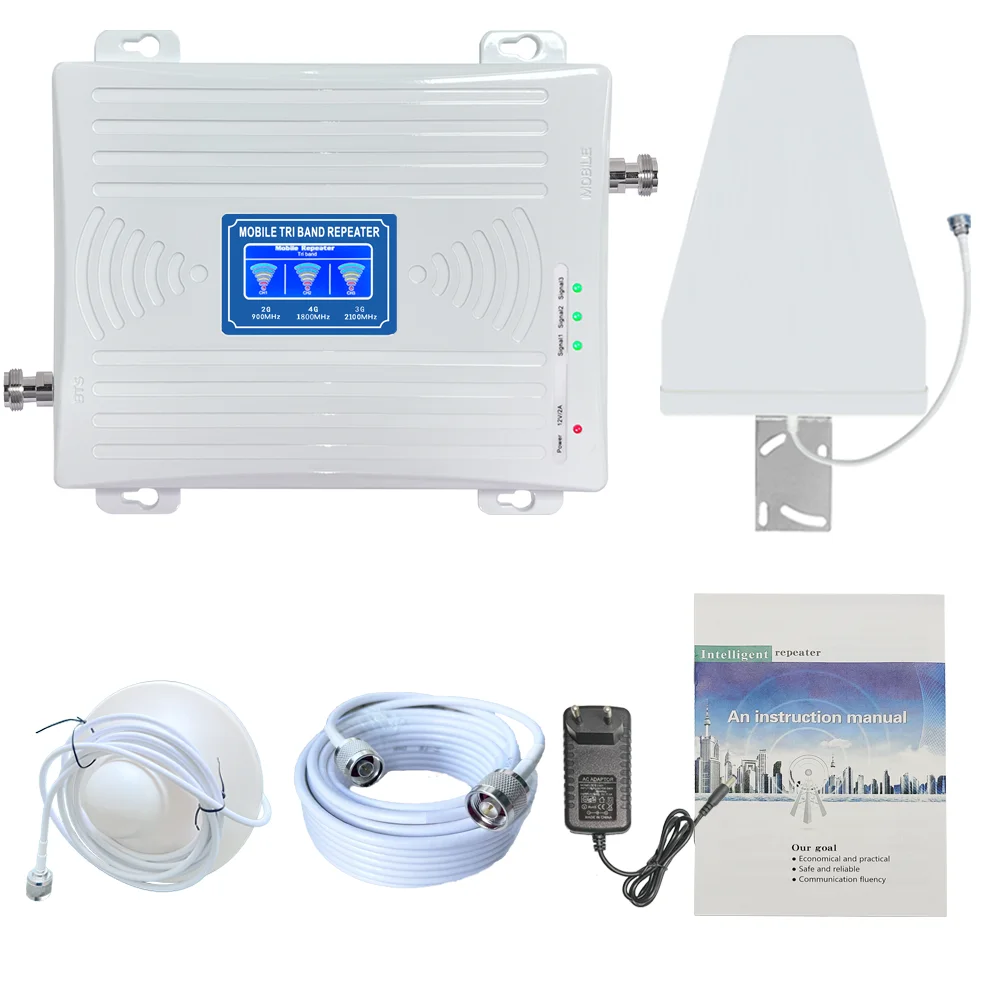 Распродажа усилитель телефонного сигнала 900 1800 2100 МГц трехдиапазонный 2 3 4G GSM