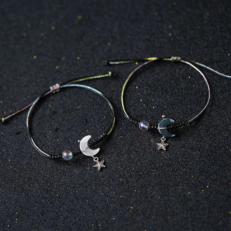 

Charm Star Moon Rope Bracelet for Women Men Couple Handmade Woven String Planet Friendship Fashion Wedding Party Jewelry Gifts