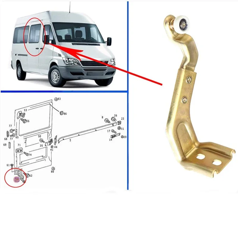 Роликовая направляющая раздвижной двери для Mercedes Sprinter Vw Lt правая нижняя петля