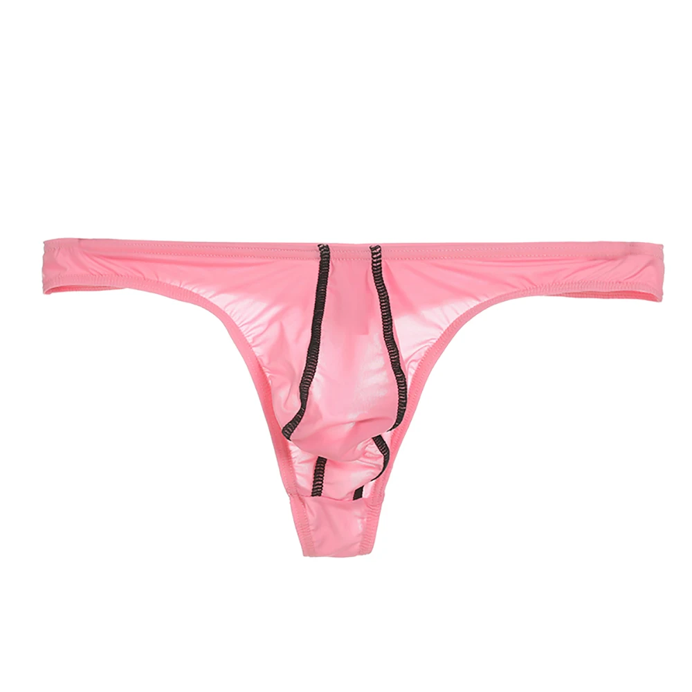 Сексуальные мужские прозрачные стринги нижнее белье трусики из ледяного шелка