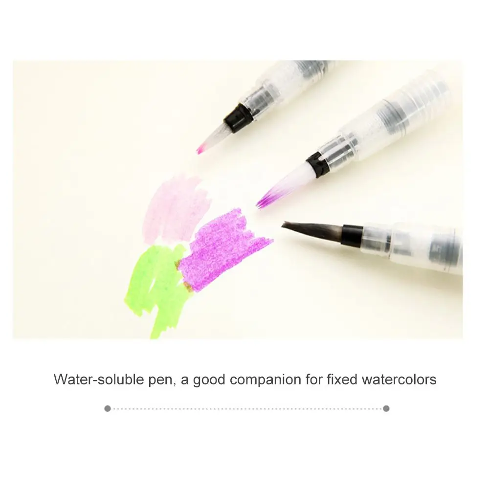Water Brush Pen Portable Watercolor Painting Art Stationery Supplies Soft Nylon Water Storage Brush New Storage