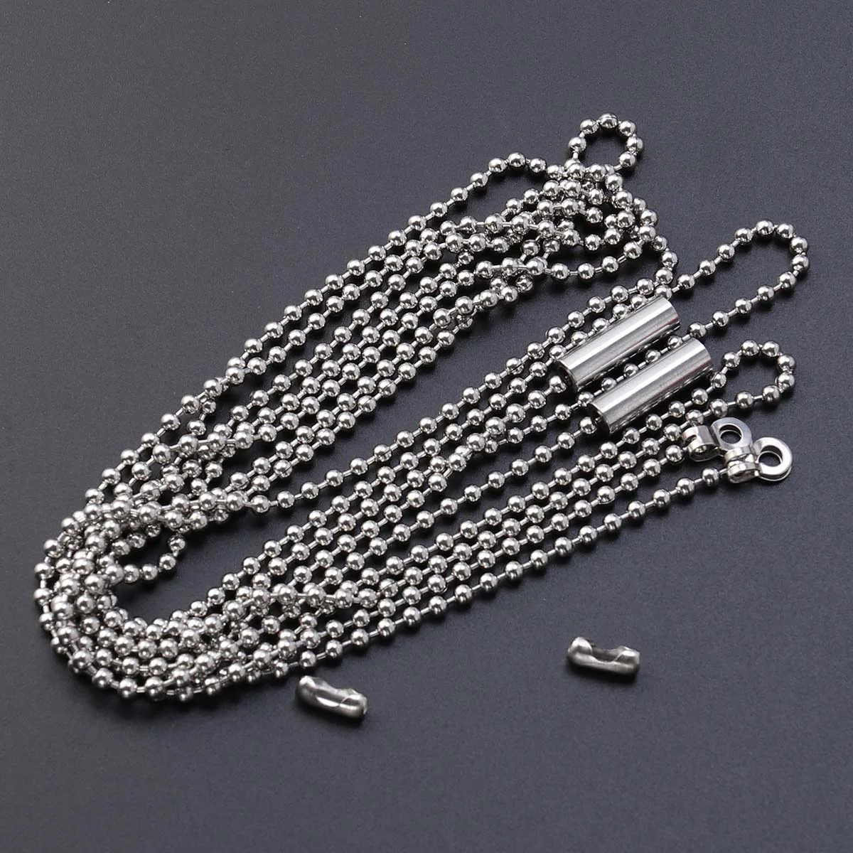 

2 PCS Replacement Ceiling Fan Light Lamp Switch Pull Chain Lighting Accessories (Silver)