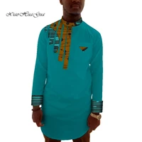 new african clothes men shirt traditional african clothing bazin riche tops casual african print patchwork shirt wyn503