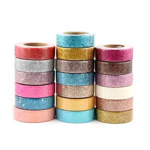 Декоративная клейкая лента для скрапбукинга, с блестками, 15 мм х 5 м, набор декоративного скотча Васи