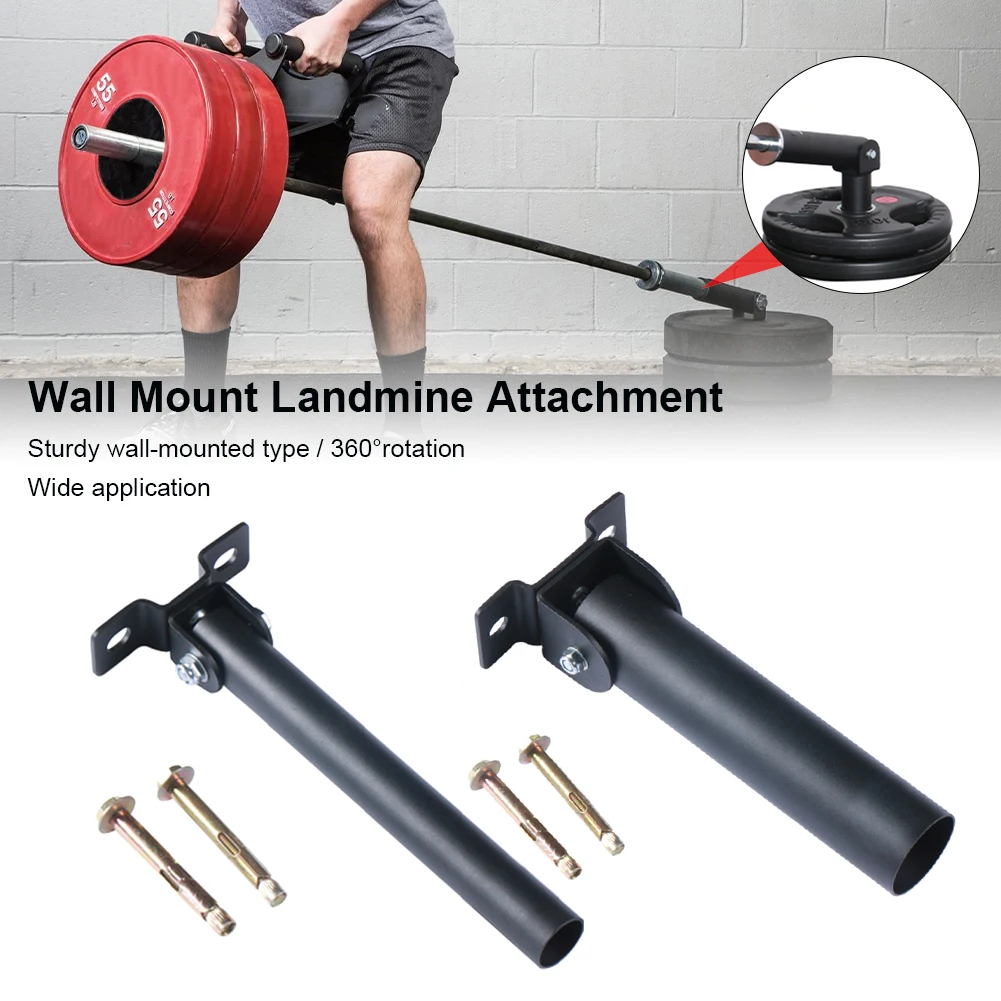 

25/50MM Wall Mounted T-Bar Row Platform For Barbell Bar 360° Swivel Landmine Attachment Weight Training Home Fitness Equipment
