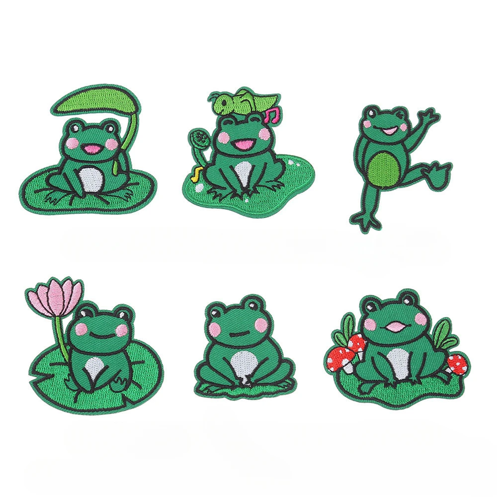 Эмблема лягушки аксессуары для одежды наклейка на значок вышитая с вышивкой