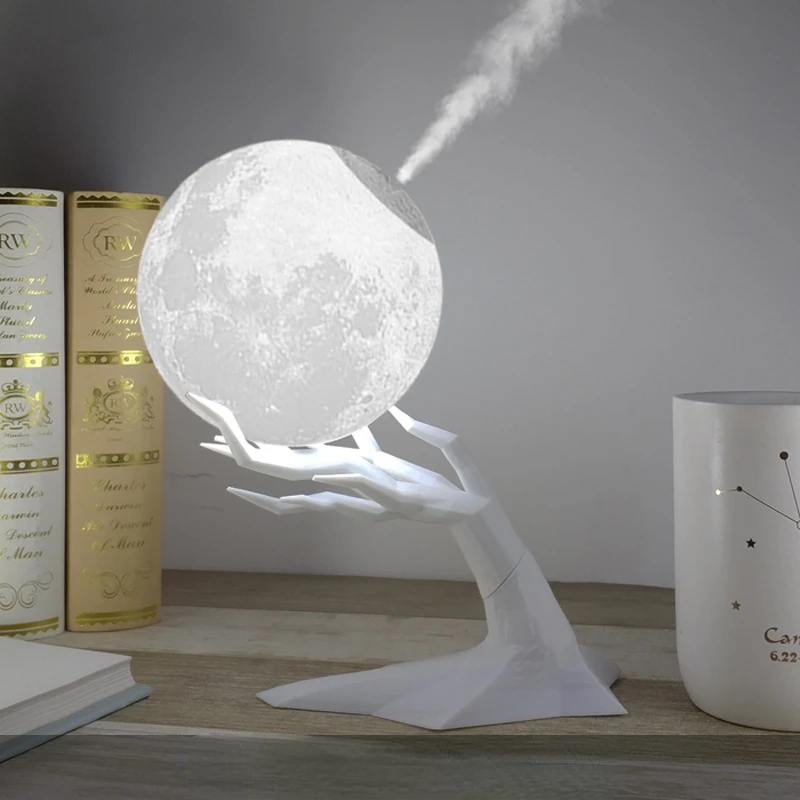 Creative humidifier aromatherapy moon lamp night light home bedroom mute Instagram Valentine's Day gift fog