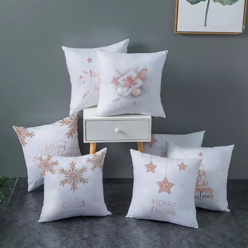

Snow Christmas Pillow Case New Year Gift Cushion Cover for Home Sofa Window Seat Decorative Gift Throw Pillowcases 45*45cm