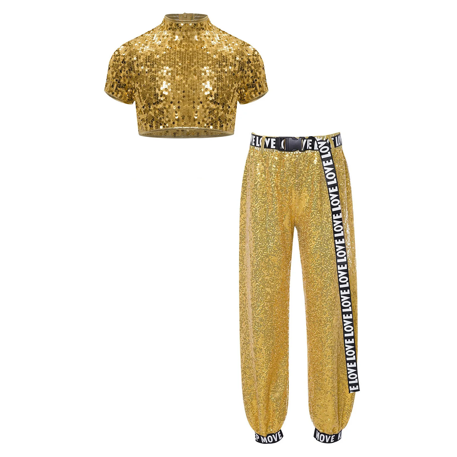 Детский костюм для девочек с блестками джазовых танцев в стиле хип-хоп 2024