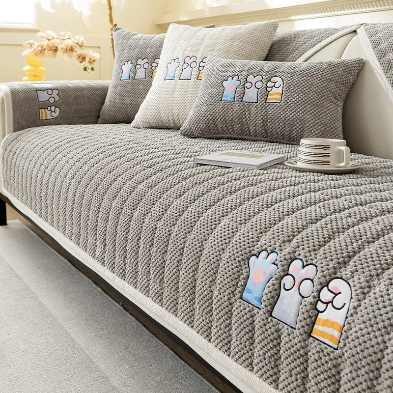 1 шт. вельветовый чехол для дивана с кошачьими когтями мягкое утолщенное