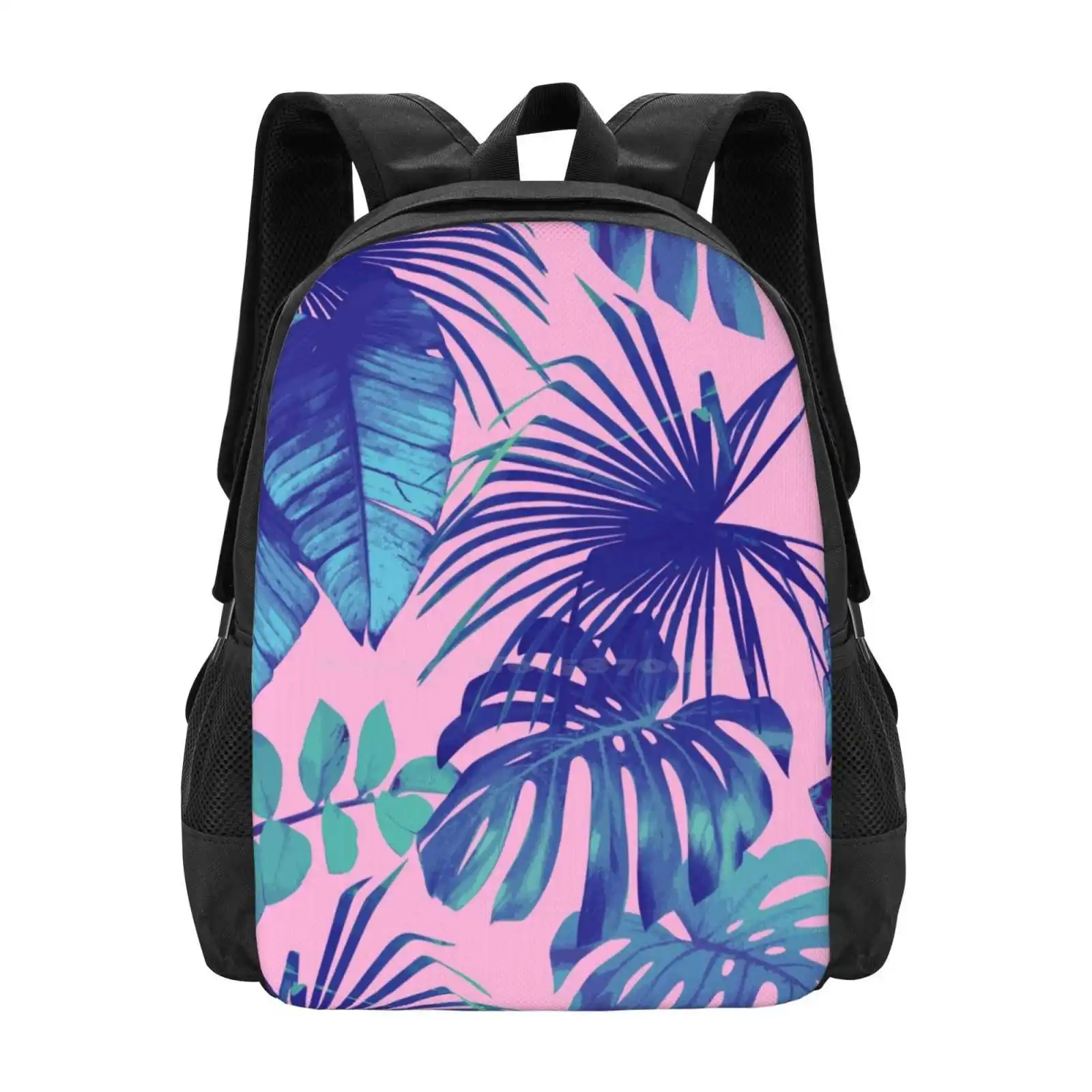

Pink & Blue Tropical Palm Leaf Pattern Design Laptop Travel School Bags Palm Trees Tropical Pattern Hawaii Floral Pattern