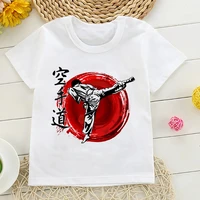 new boy t shirt karate taekwondo girl cartoon tops cute baby tees children costume summer print clothes fashion t shirts tops
