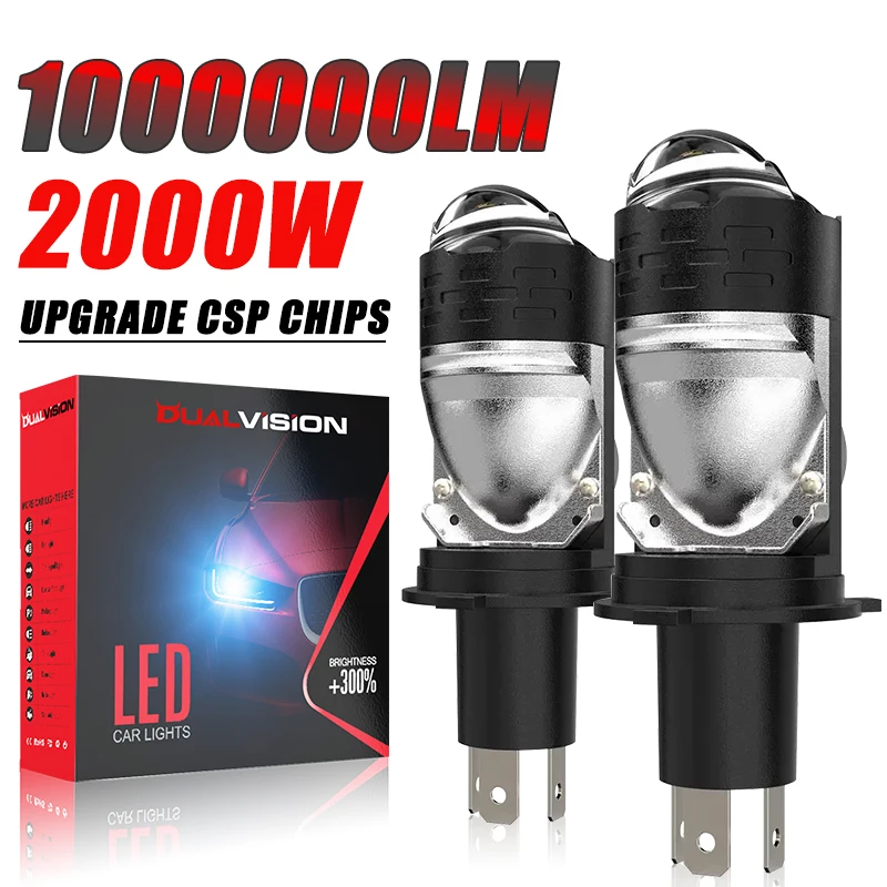 

H4 Линза проектора Автомобильная фара 100000LM 800W Светодиодные мини-лампы с линзами CANBUS Вентилятор дальнего и ближнего света Turbo Plug&Play Автомобильная лампа для мотоцикла