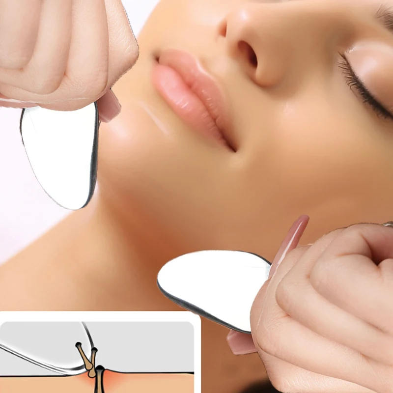 Массажер гуаша для глаз из нержавеющей стали Инструмент Для Массажа Гуаша лица