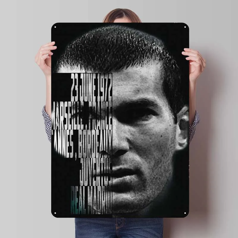 Zinedine Zidane Спортивный Металлический Плакат Винтаж Декор Комнаты Мужчины