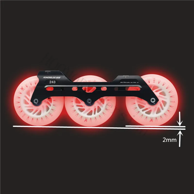 

Inline Skate Base Speed Roller Skate Rocked Frame Led 110mm Wheels 90A PS 3X110mm Asymmetrical Banana Chassis 243MM Flash Wheel