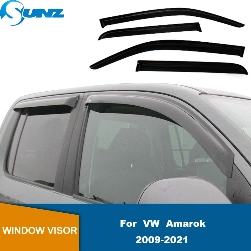 Window Visor Rain Guard Vent Sun Shade Deflector For VW Amarok 2009 2010 2011 2012 2013 2014 2015 2016 2017 2018 2019 2020 2021