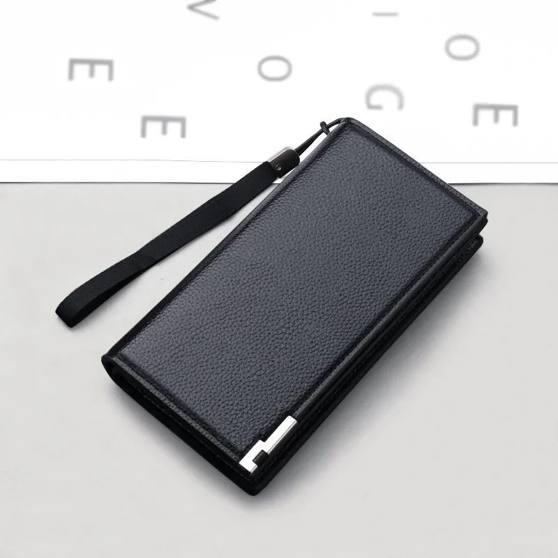 

Men's Handbag Trendy Mobile Phone Bag Large Capacity Business Long Wallet Simple Casual Card Holder Button Zipper