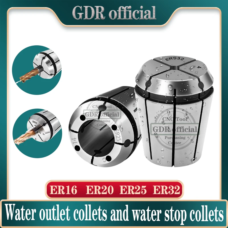 Water stop collet ER16 ER20 ER25 ER32 Effluent Collet  Water outlet cooling ER ERS ERC CNC Tool Holder Collet water stop collet