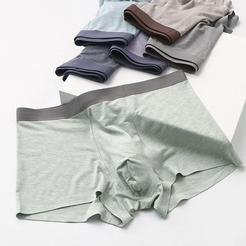 3/6Pcs Ultra Soft Comfy Bamboo Fiber Underwear Mens Boxers Breathable Underpants Men Modal Cotton Boxers Hombre Boxershorts Men