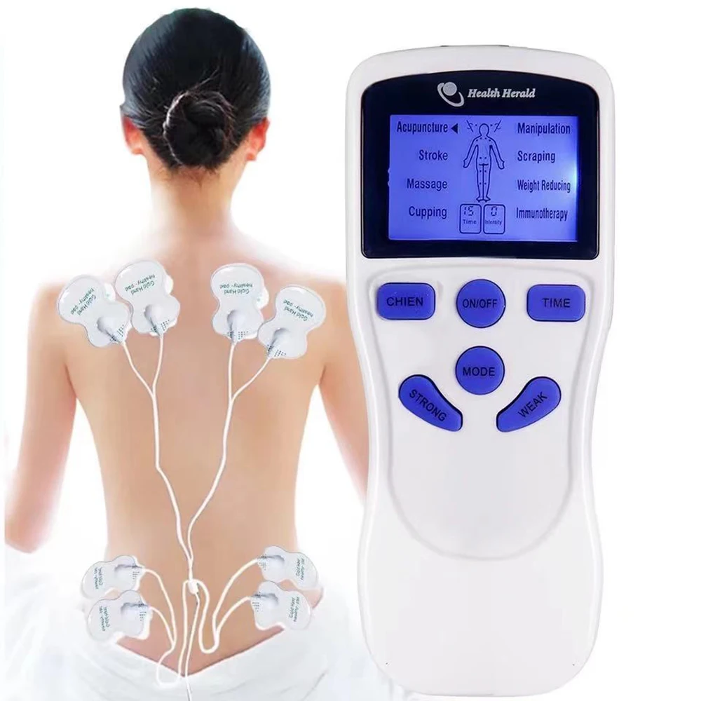

8-Mode Electric Tens Muscle Stimulator Ems Acupuncture Face Body Massager Digital Therapy Herald Massage Tool Electrostimulator