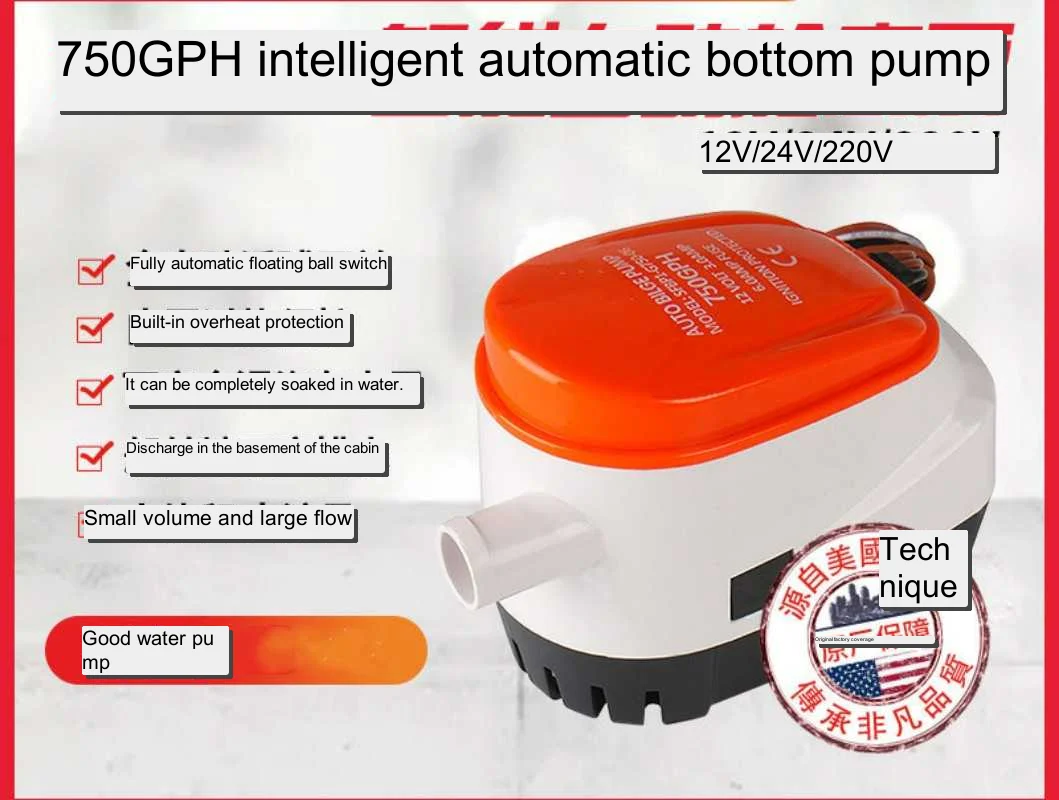 

Dc Bilge Pump Automatic Switch Electric Small Submersible Pump 750gph Large Flow Drainage Pump Bomba De Agua 12v 24v Pumps Vevor