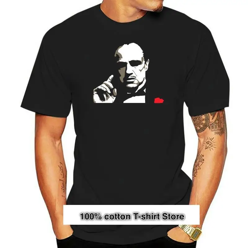 

Camiseta 100% de algodón para hombre, prenda de vestir, de Marlon, Brando, El Padrino, Vito, Mafia, tallas grandes XXxl