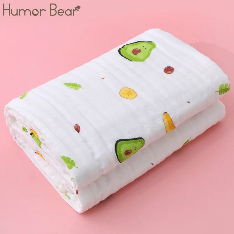 

Детское банное полотенце Humor Bear, Хлопковое одеяло для мальчиков и девочек, 4-слойная марлевая мочалка, пеленки для младенцев