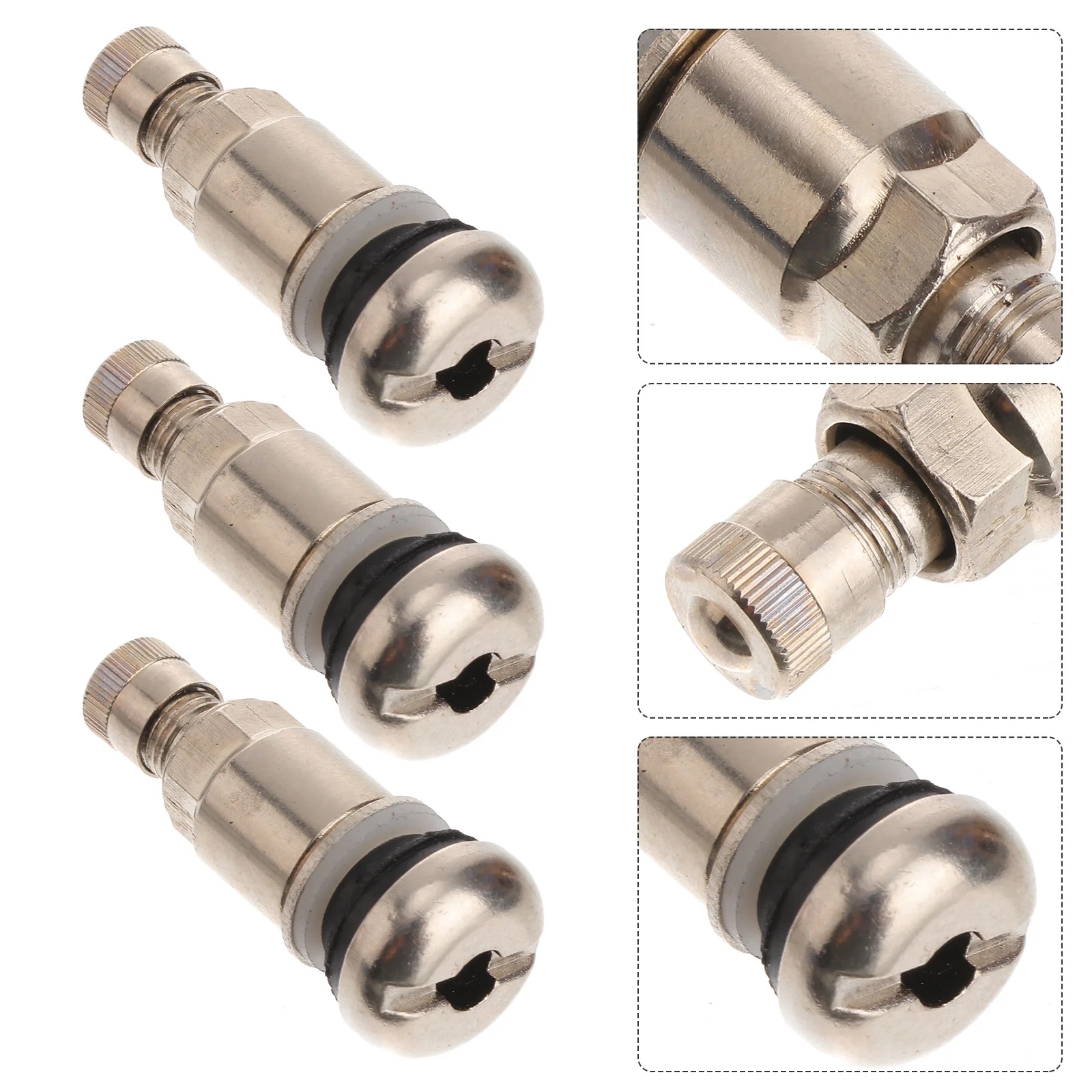 

10 Pcs High Pressure Valve Stems Tire Bolt-in Tyre Valves Trailer Stainless Steel