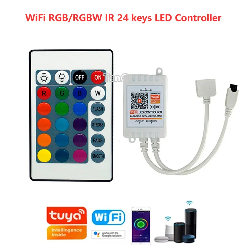 

Светодиодный пульт управления с 24 клавишами, Wi-Fi, RGB/RGBW