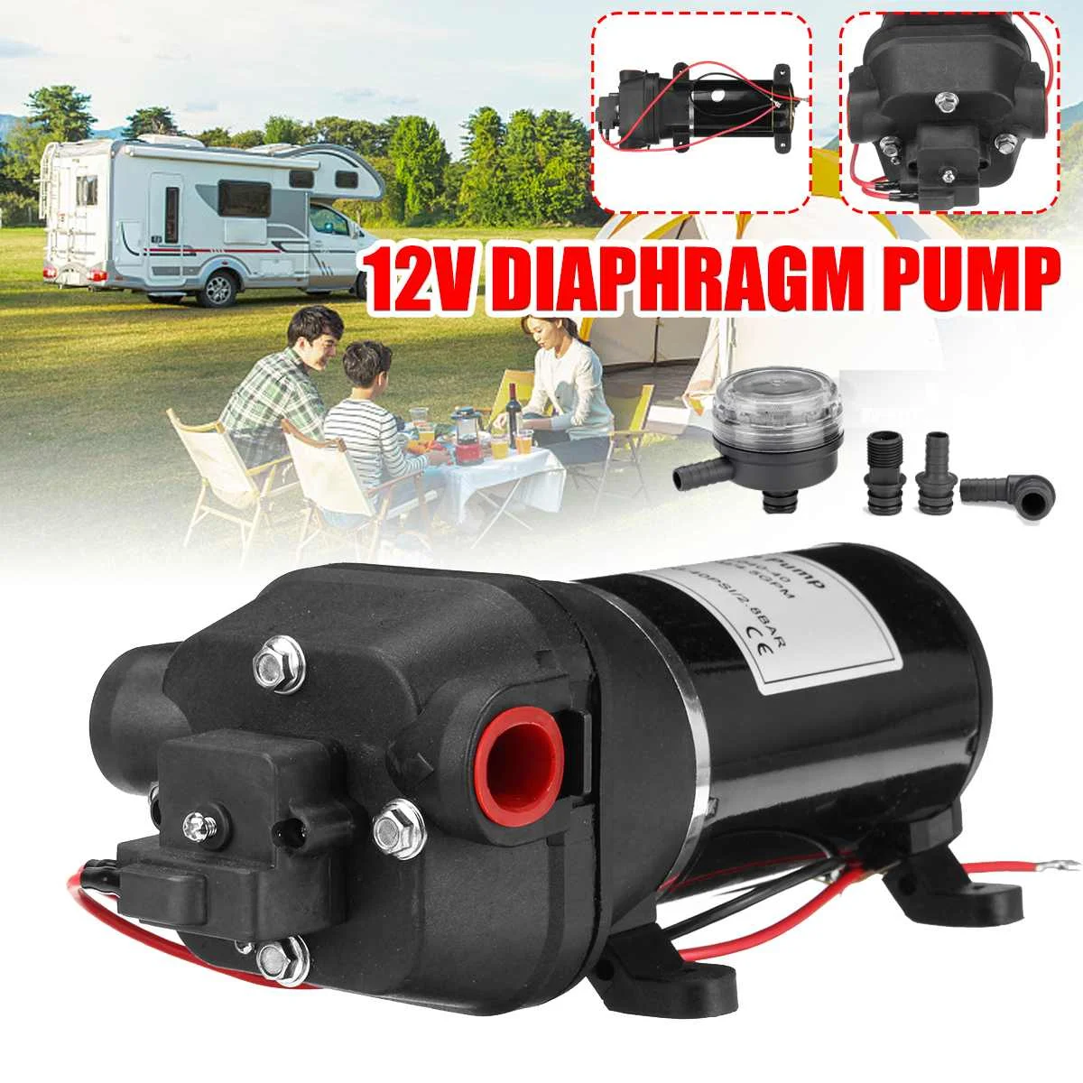 

Саморегулирующийся погружной насос высокого давления, 12 В, 17.0LPM/4.5GPM 40PSI