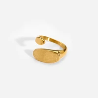 2022 fashion jewelry womens minimalist geometric rings titanium steel oval opening adjustable rings waterproof gifts jewelry
