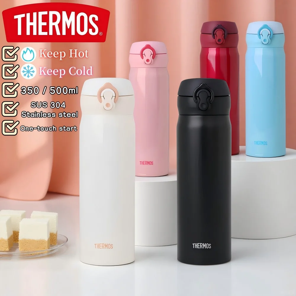 Фото Термокружка из нержавеющей стали THERMOS 350 мл/500 мл, бутылка для горячей и холодной воды 6 часов, герметичный кофе для офиса, путешествий на открытом воздухе №1