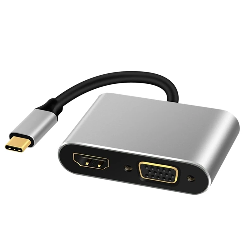 

4 In 1 USB C To HDMI VGA Adapter Type C To HDMI 4K VGA USB3.0 Video Converter PD 60W Fast Charger For Pro Samsung S9