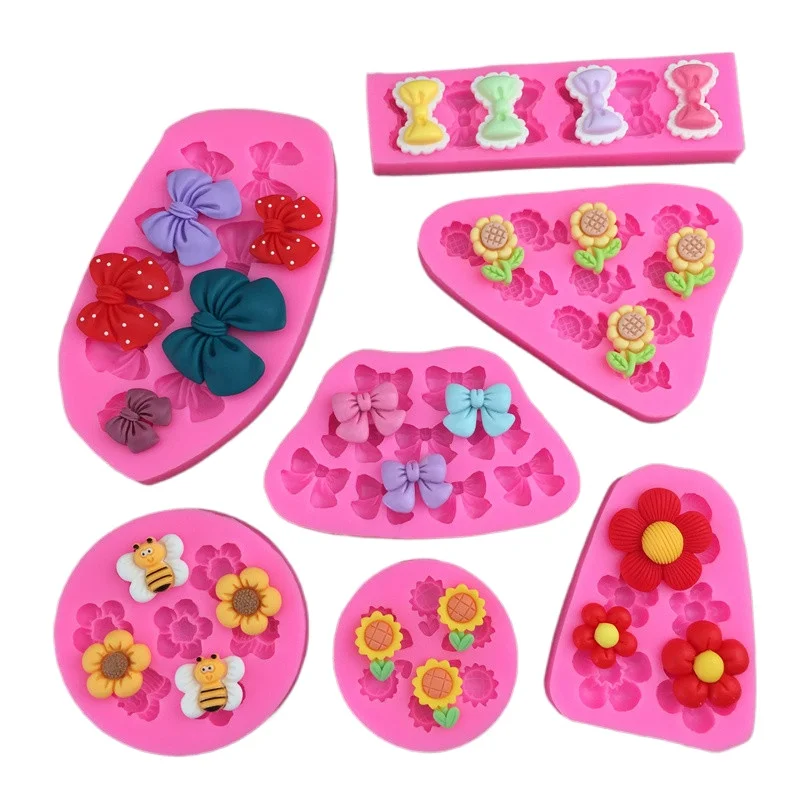Силиконовая форма для кексов подсолнуха и пчелы помадки инструменты украшения
