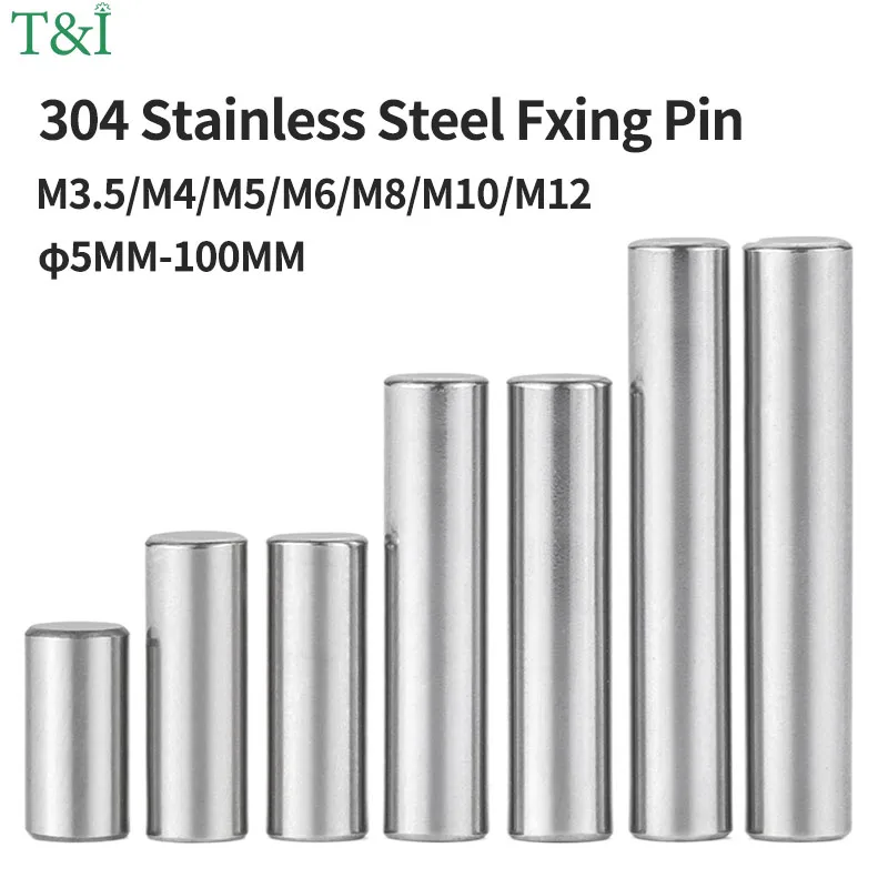 

304 Stainless Steel Pin Double Chamfered Flat Head Cylindrical Pin Precision Solid Fixed Dowel Pin Customized M3.5-M12 φ5-100MM
