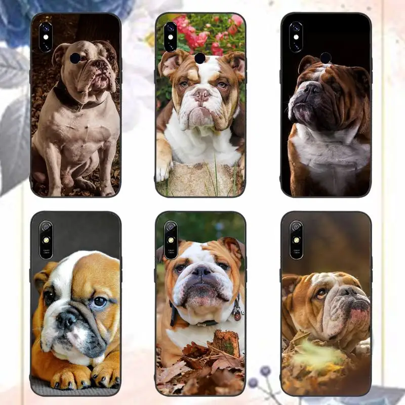

English Bulldog Phone Case For Xiaomi Redmi note 7 8 9 11 i t s 10 A poco f3 x3 pro lite funda shell coque cover