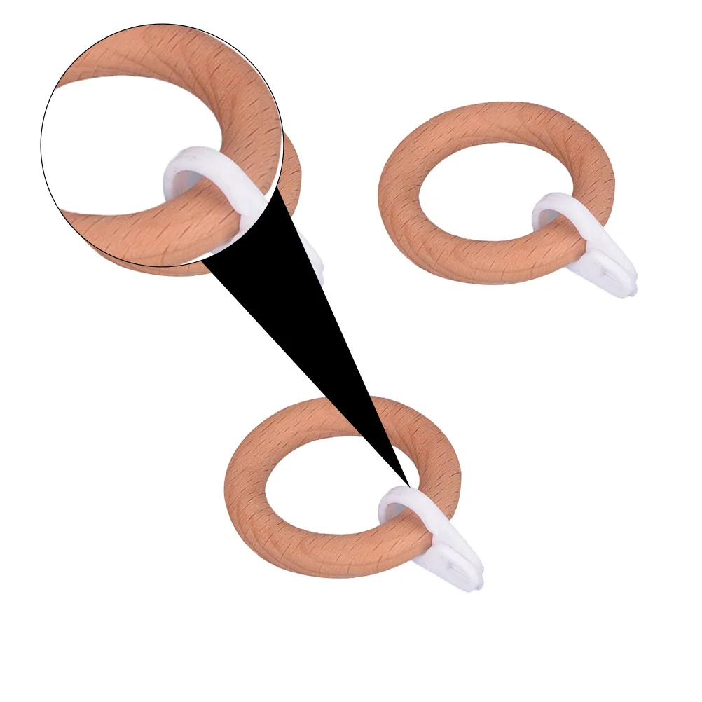 

5pcs Wooden Curtain Rings Hanging Circles Curtain Rings Wood Roman Rod Rings