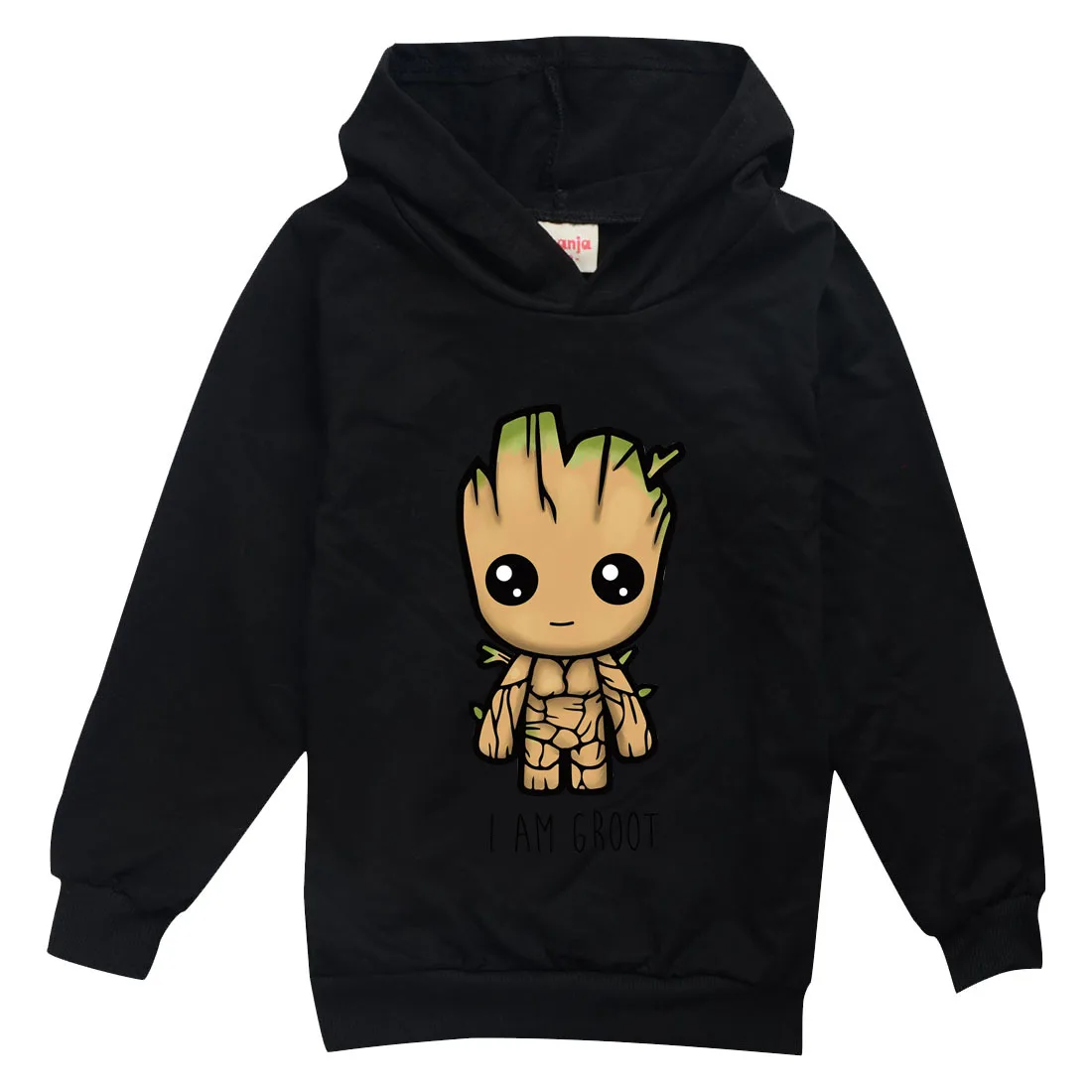 

Толстовка с капюшоном Marvel Groot, детская модная Толстовка с принтом стражи Галактики, свитер для маленьких мальчиков и девочек на весну и осен...