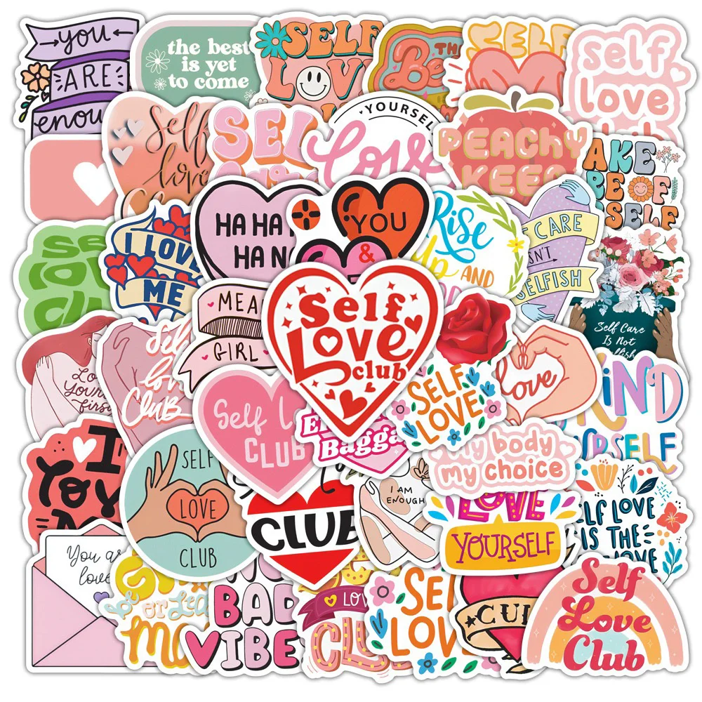 

10/30/50PCS Inspirational Self Love Cartoon Stickers DIY Phone Laptop Luggage Skateboard Graffiti Decals Fun for Kid Gift
