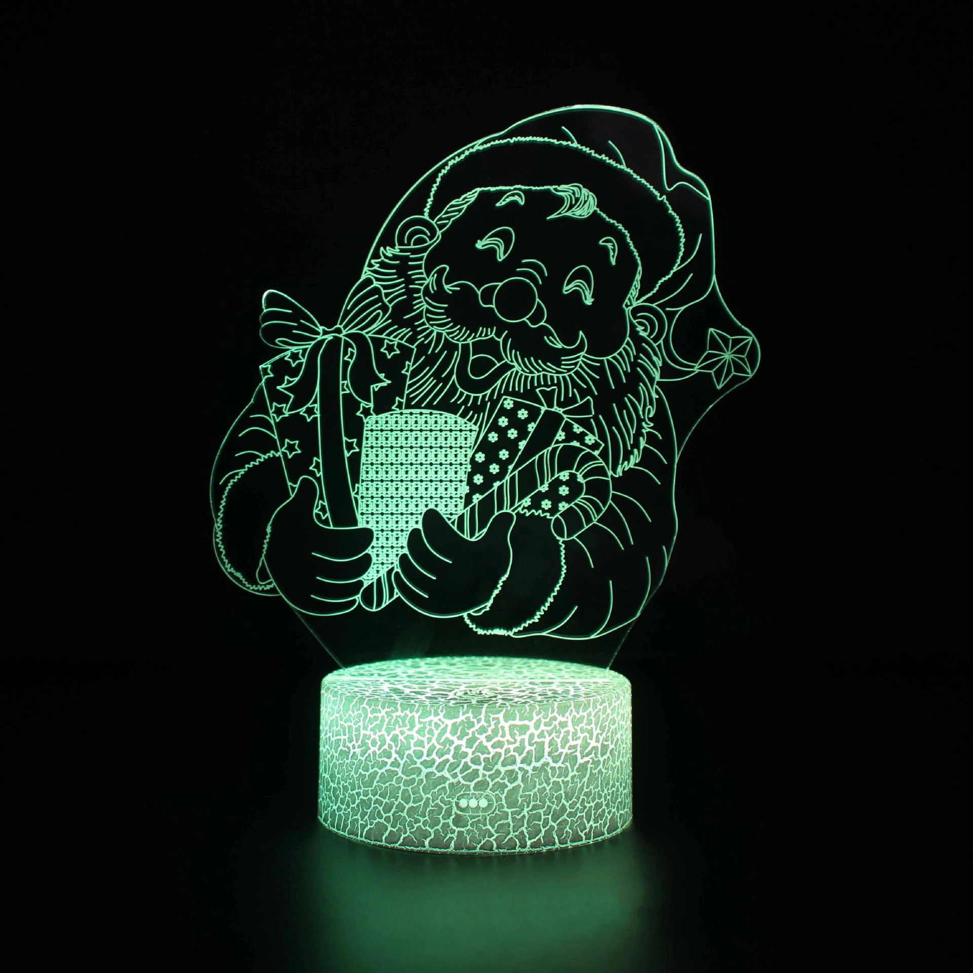 Christmas Series 3D Night Light LED Remote Control Colorful Creative Gift Light Visual Table Lamp for Home Kids Room Decoration
