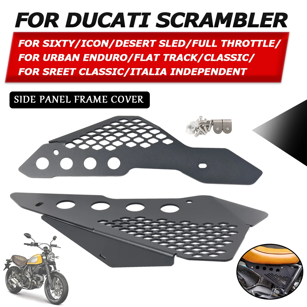 

For Ducati Scrambler 800 400 Full Throttle Sixty Desert Sled Icon Motorcycle Accessories Side Panel Frame Cover Plate Protector