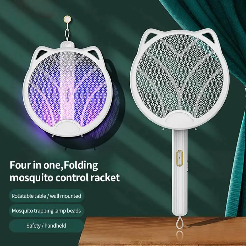 

3500V Electric Insect Racket Swatter Zapper USB Rechargeable Household Summer Mosquito Swatter Kill Fly Bug Zapper Killer Trap
