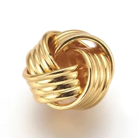 1 2pcs twist metal stud earrings making hollow geometric knot beads gold color earring personality unusual earrings trend