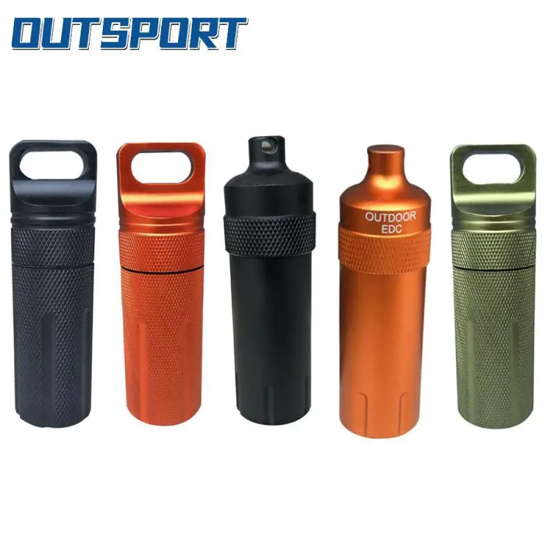 

capsule EDC waterproof hike box Survive outdoor dry bottle seal trunk Container case holder storage camp medicine match pill