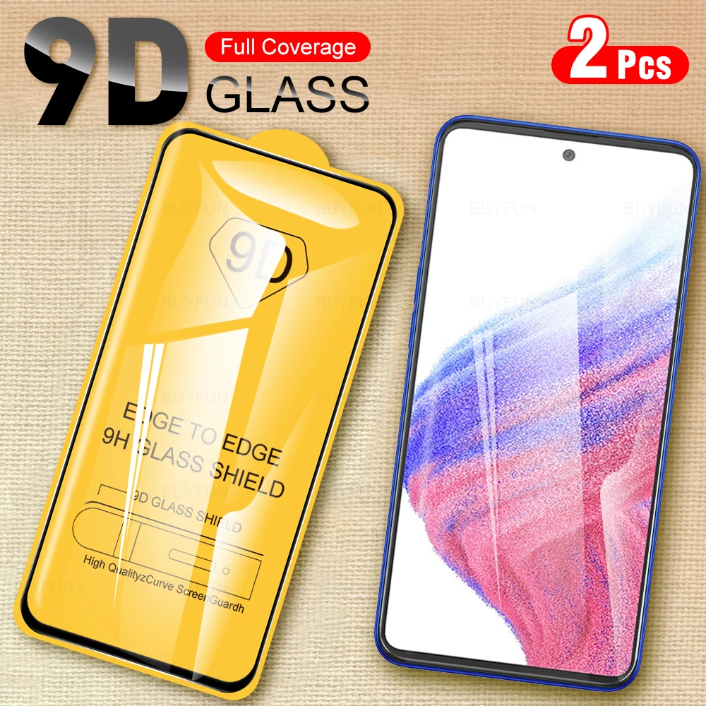 

Защитное стекло 9D для Samsung Galaxy A03, A13, A23, A33, A53, A73, 2 шт.
