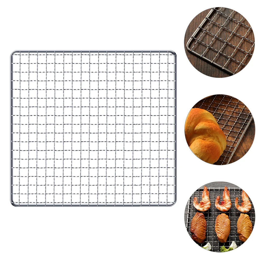 

Rack Grill Barbecue Net Bbq Wire Mesh Mat Baking Reusable Grilling Grid Stainless Steel Mats Cooling Cooking Picnic Outdoor Non
