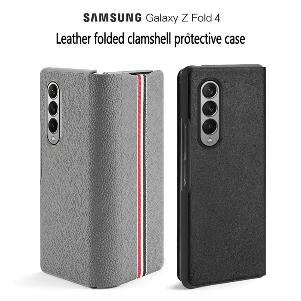 Najtaniej Do Samsung Galaxy Z Fold 4 Fold3 Etui Luksusowe Miękkie Oryginalne Skórzane Paski Malowane All-Inclusive Składany Uchwyt Ochronny