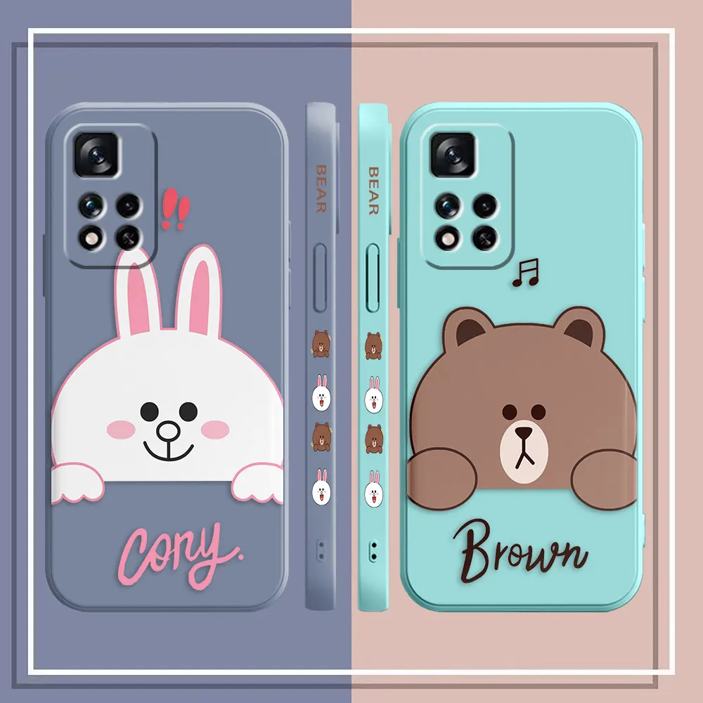 Phone Case For Redmi Note 12 11 11T 11R 11S 10 9T 8 7 PRO PLUS 4G 5G Simple Case Cover Fundas Cqoues Shell Capa Cute Brown Bear